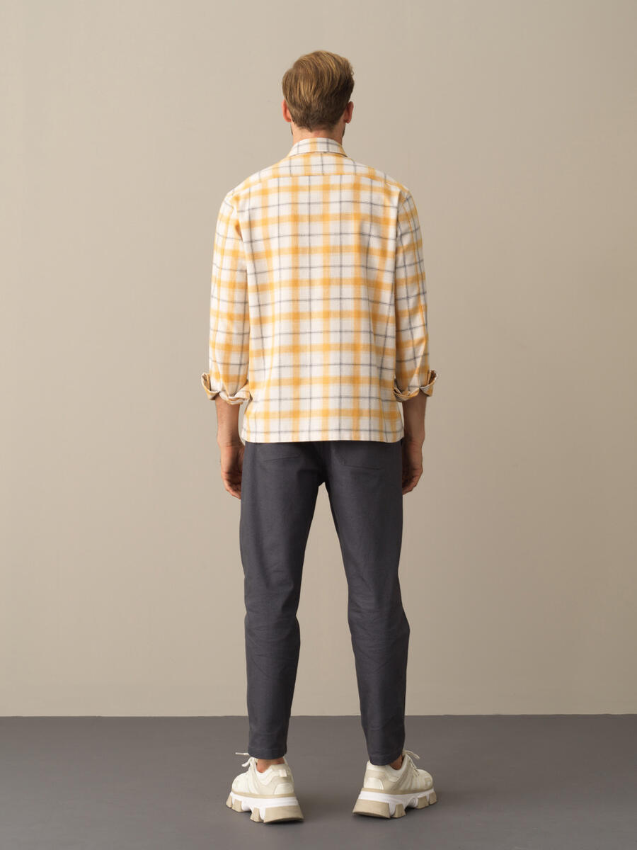 Cotton Regular Fit Checked Blazer - 4