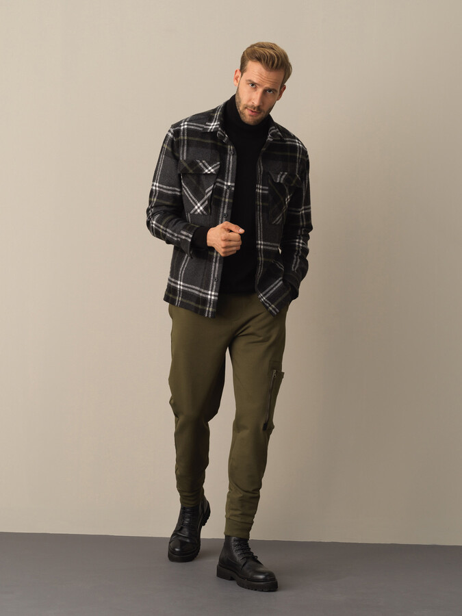 Cotton Regular Fit Zip-Up Blazer - Xint