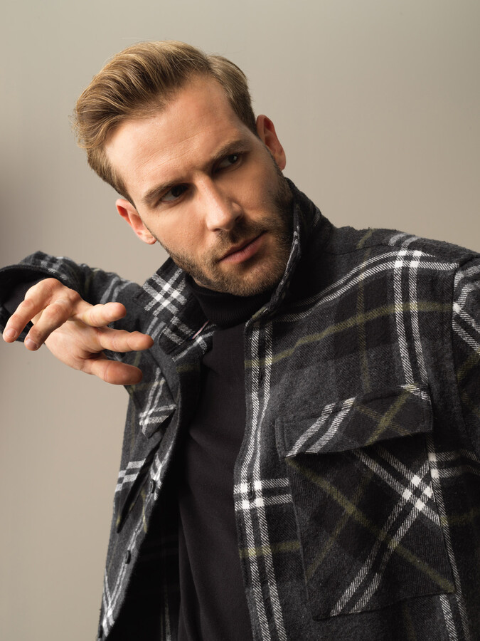 Cotton Regular Fit Zip-Up Blazer - Xint