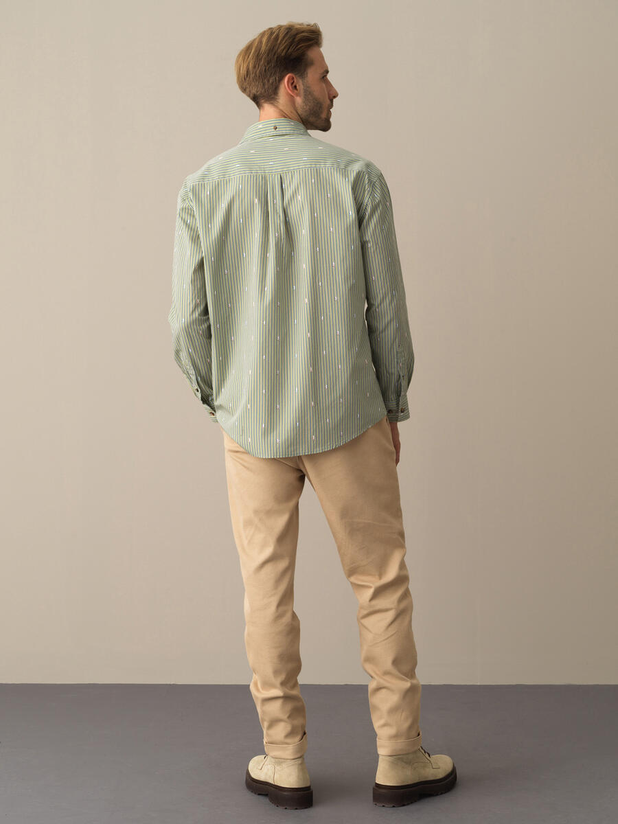 High Neck Regular Fit Velvet Jacket - 4