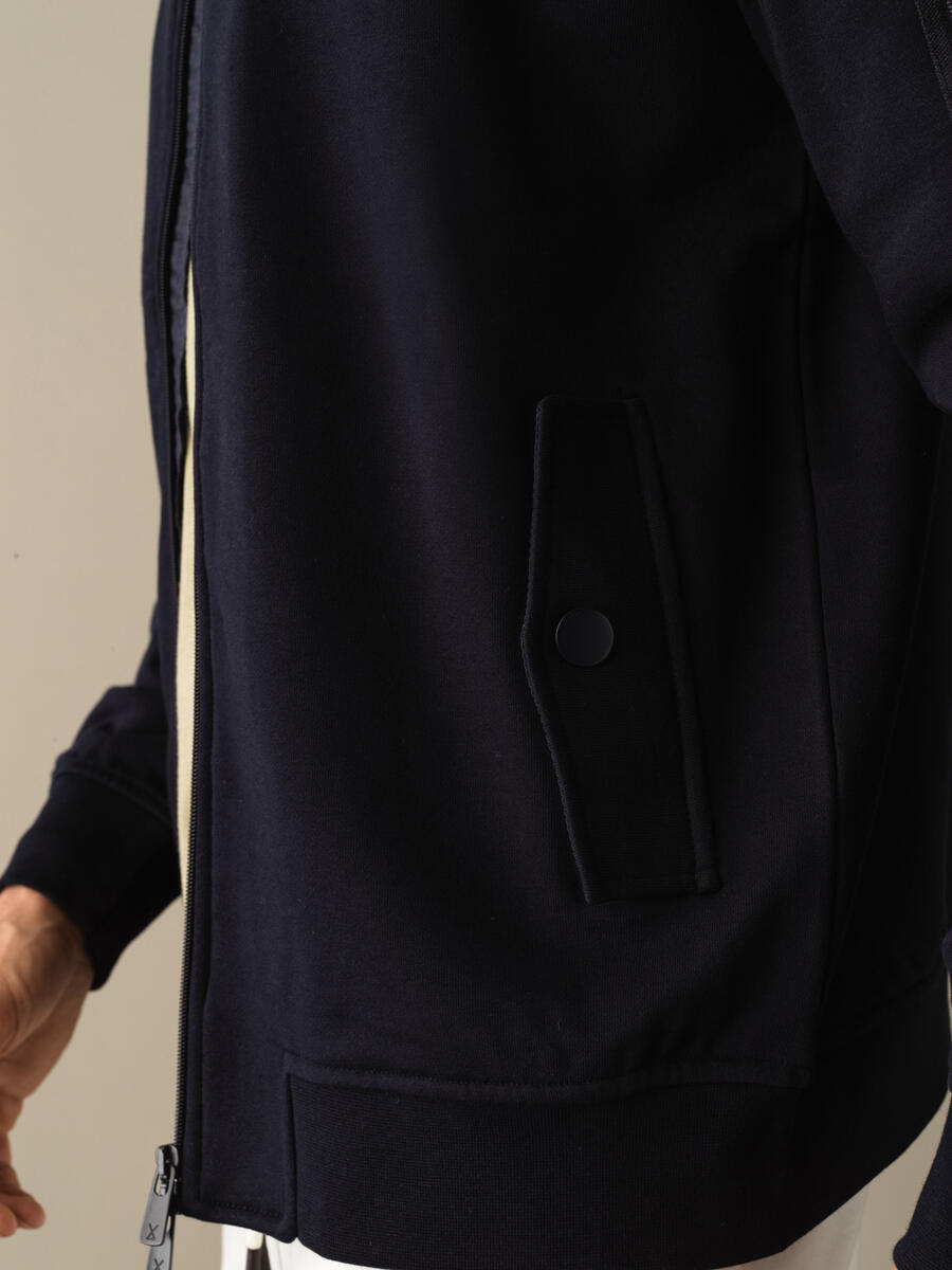 100% Cotton Regular Fit Bomber Sweat Jacket - 4