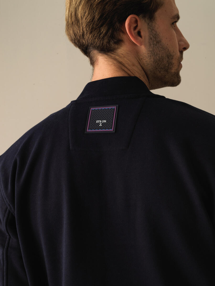 100% Cotton Regular Fit Bomber Sweat Jacket - 5