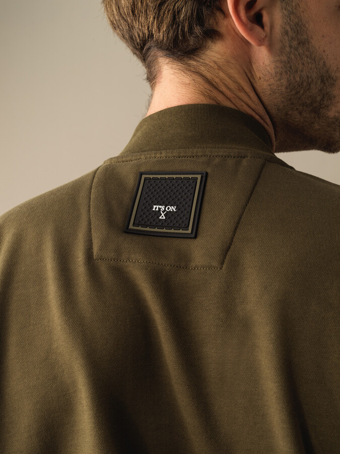 100% Cotton Regular Fit Bomber Sweat Jacket - 4