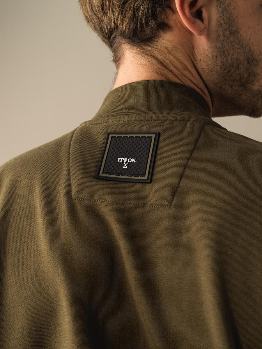 100% Cotton Regular Fit Bomber Sweat Jacket - 5