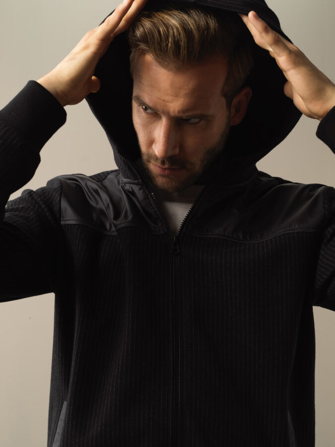 Cotton Hooded Regular Fit Sweat Jacket - Xint