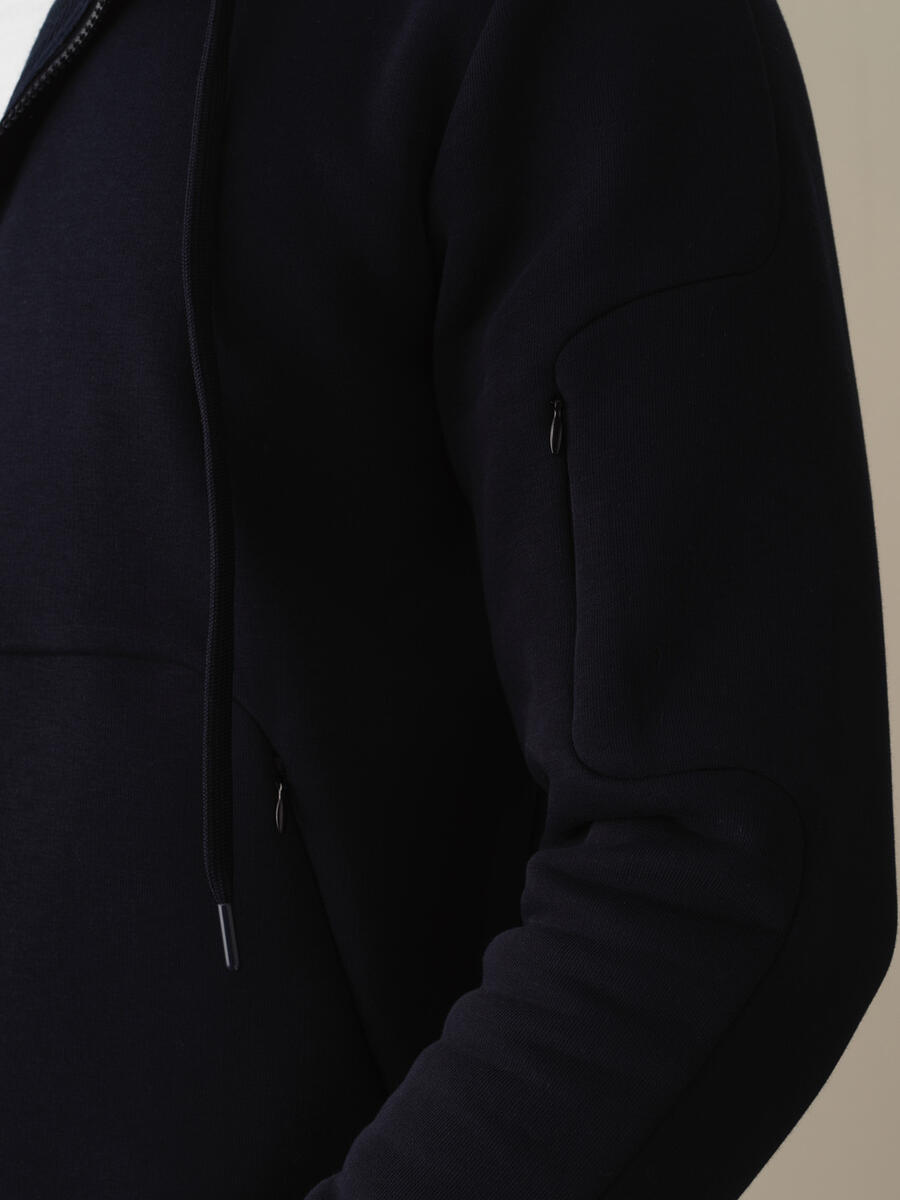 Cotton Hooded Regular Fit Sweat Jacket - 5