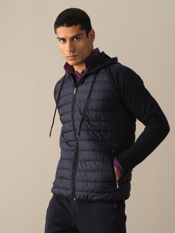 Cotton Hooded Regular Fit Sweat Jacket - Xint