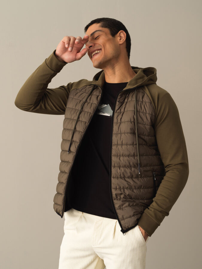 Cotton Hooded Regular Fit Sweat Jacket - Xint