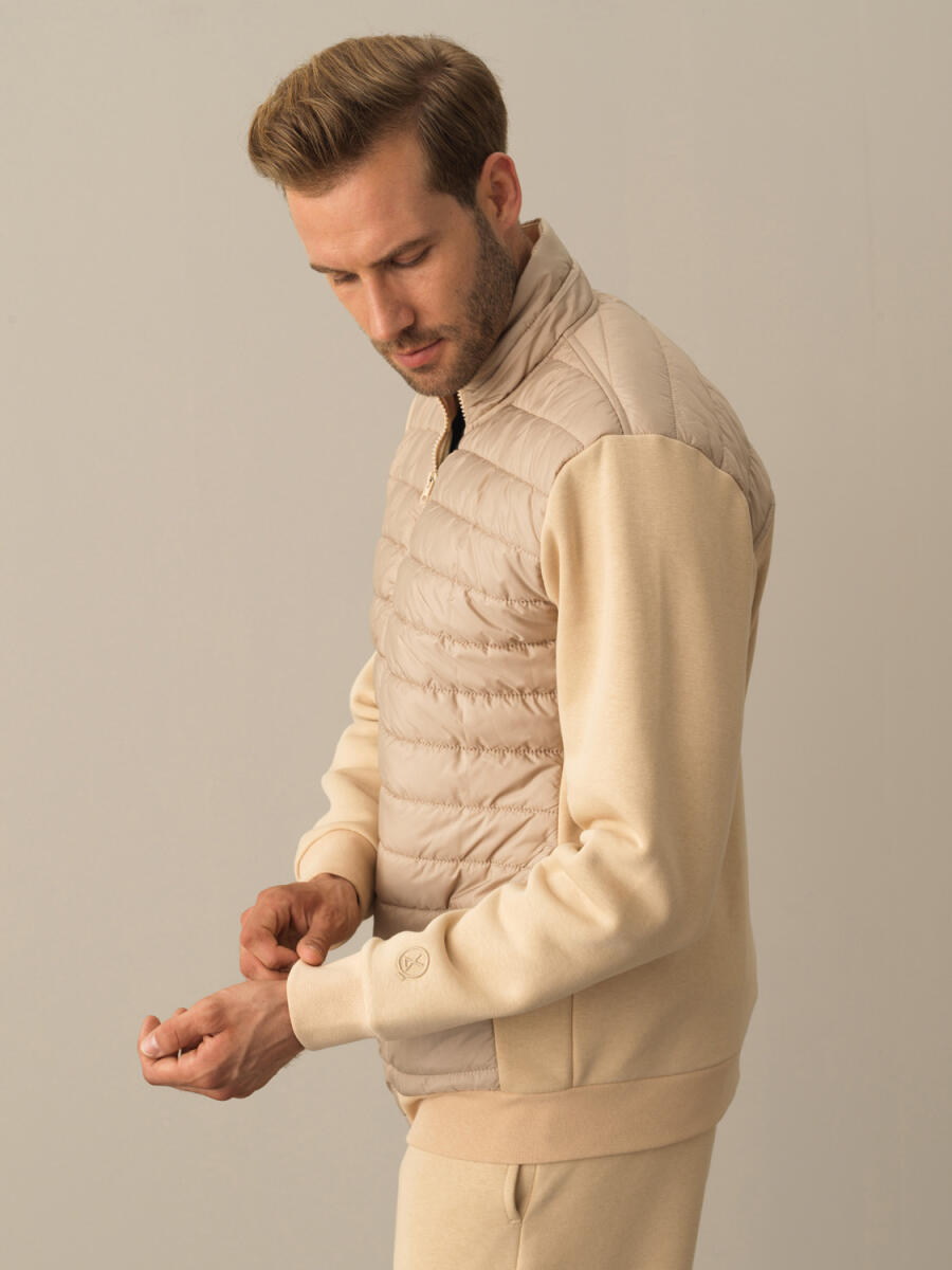 Cotton Regular Fit Quilted Sweat Jacket - 3