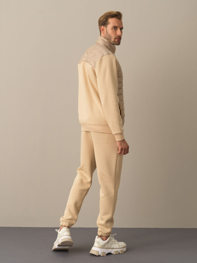 Cotton Regular Fit Quilted Sweat Jacket - Xint