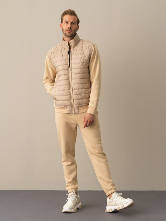 Cotton Regular Fit Quilted Sweat Jacket - Xint