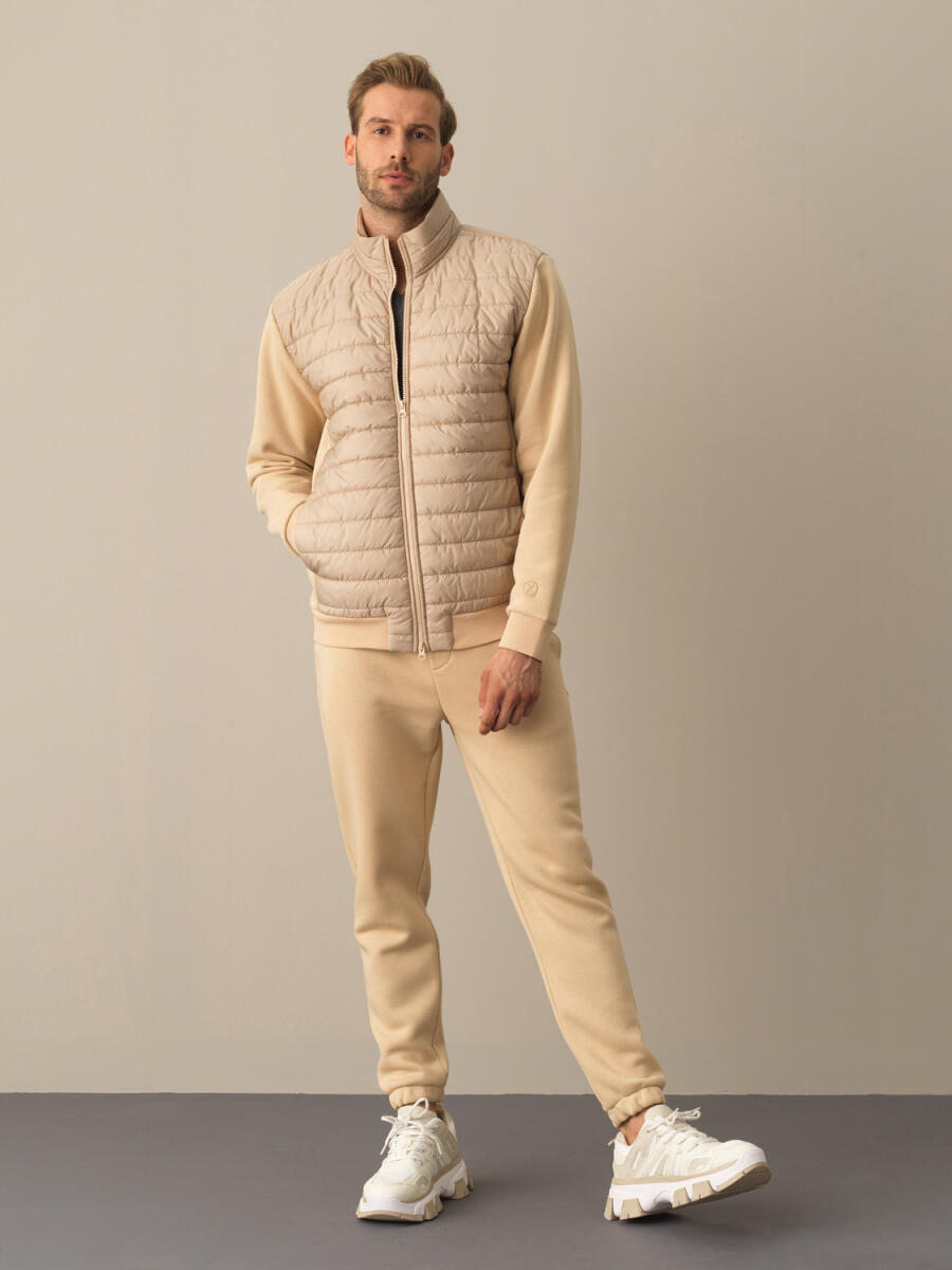 Cotton Regular Fit Quilted Sweat Jacket - 2