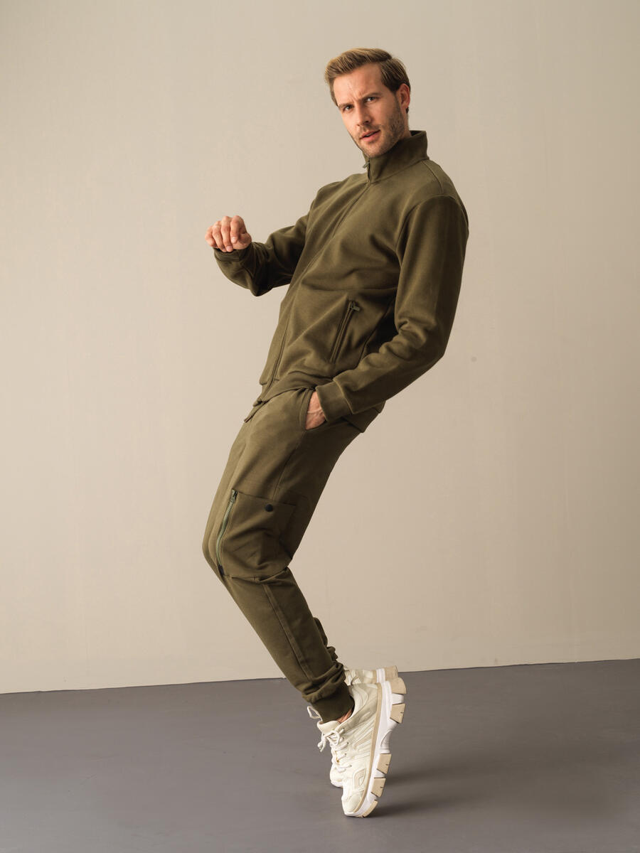 Cotton Regular Fit Zippered Sweat Jacket - 3