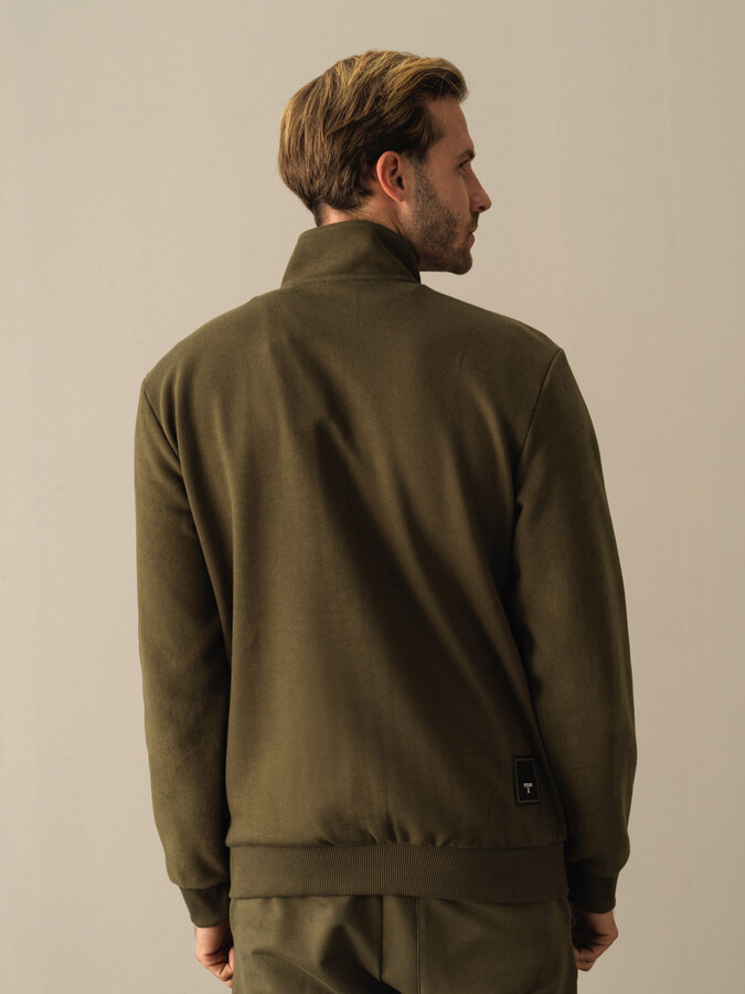 Cotton Regular Fit Zippered Sweat Jacket - Xint