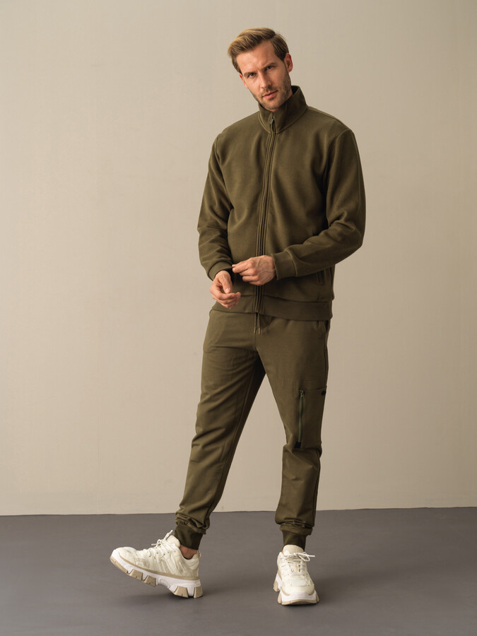 Cotton Regular Fit Zippered Sweat Jacket - Xint