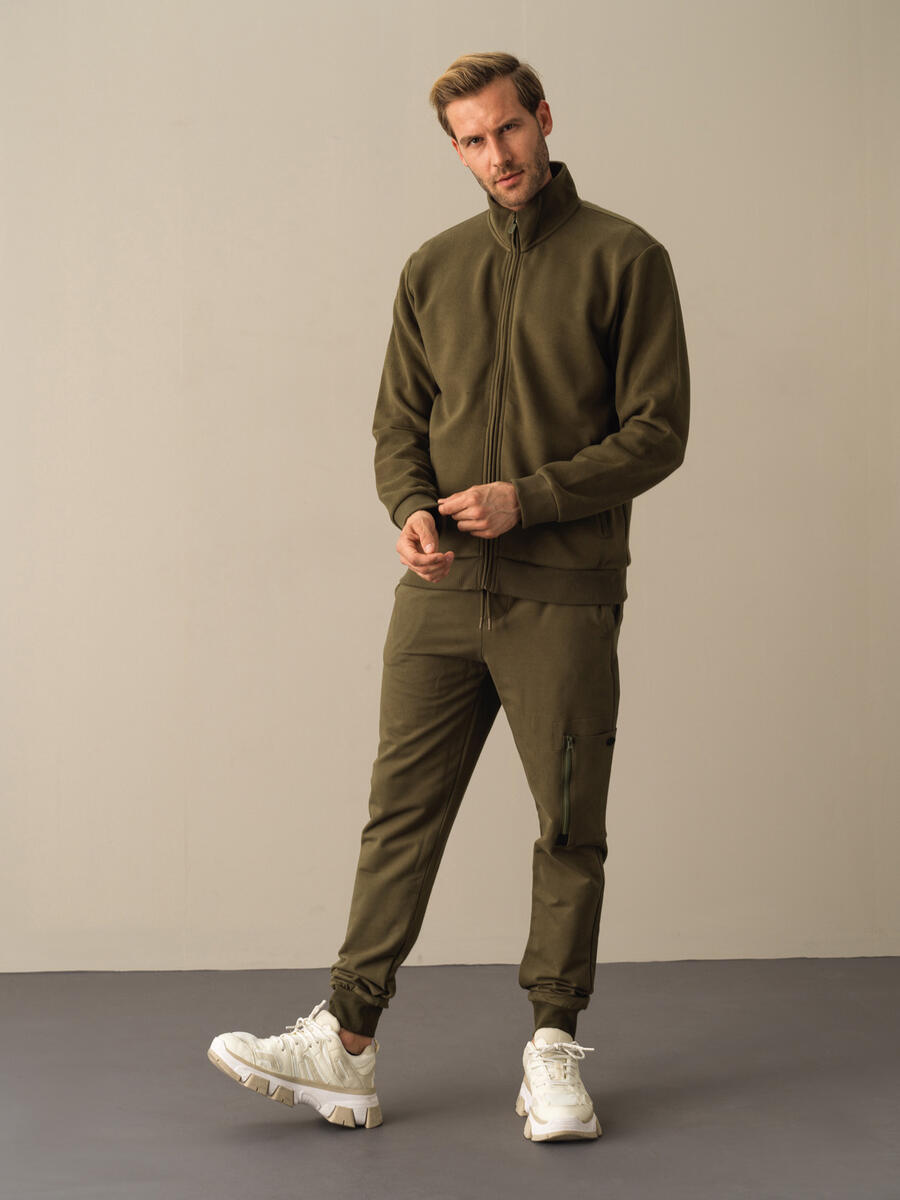 Cotton Regular Fit Zippered Sweat Jacket - 2