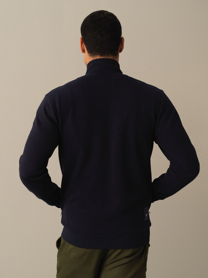 Cotton Regular Fit Zippered Sweat Jacket - Xint