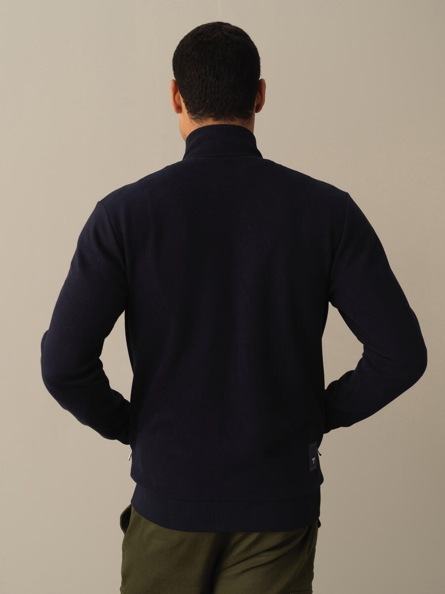 Cotton Regular Fit Zippered Sweat Jacket - 3