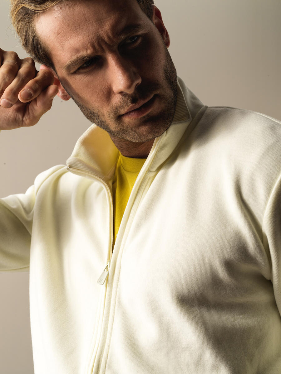 Cotton Regular Fit Zippered Sweat Jacket - 2