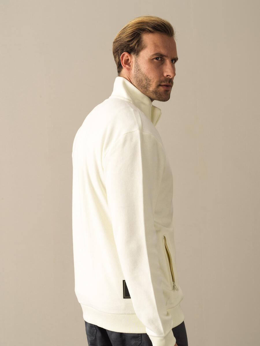 Cotton Regular Fit Zippered Sweat Jacket - 5