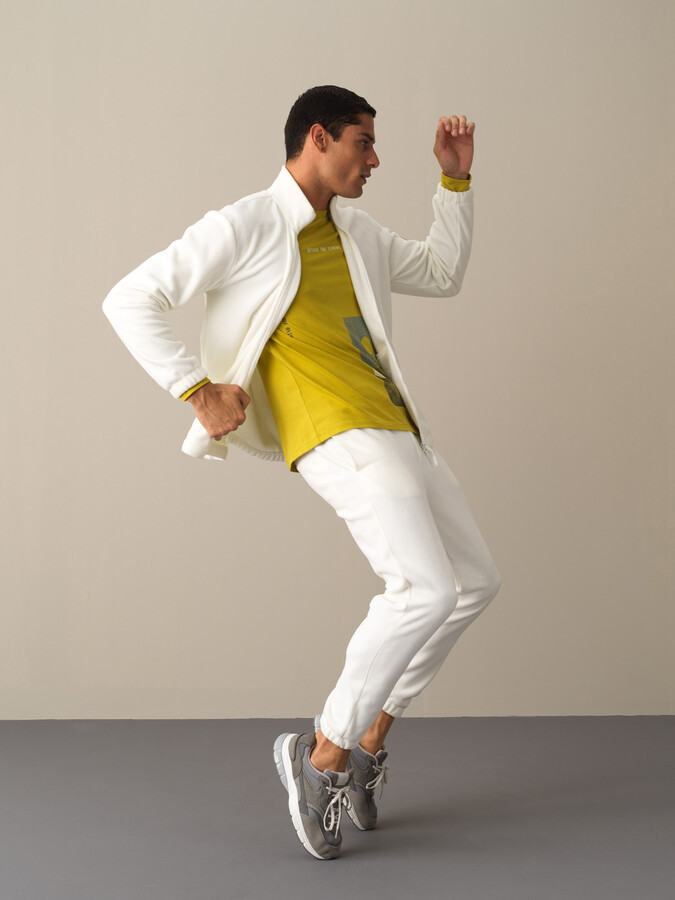 Stand Collar Regular Fit Polar Sweat Jacket - Xint