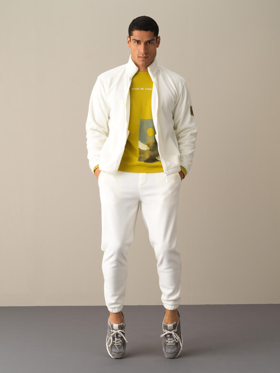 Stand Collar Regular Fit Polar Sweat Jacket - 2