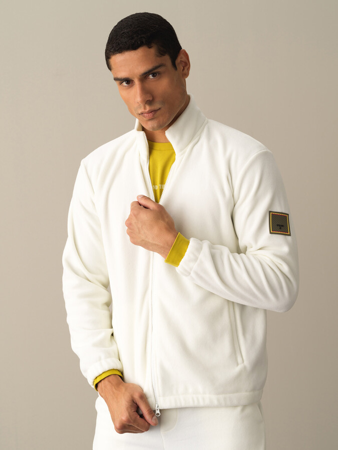 Stand Collar Regular Fit Polar Sweat Jacket - Xint