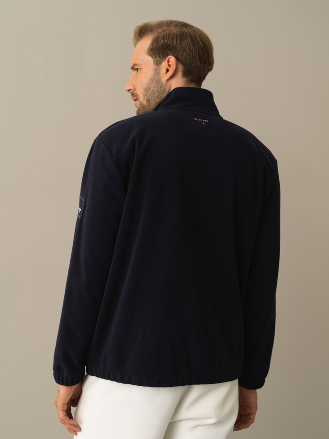 Stand Collar Regular Fit Polar Sweat Jacket - Xint