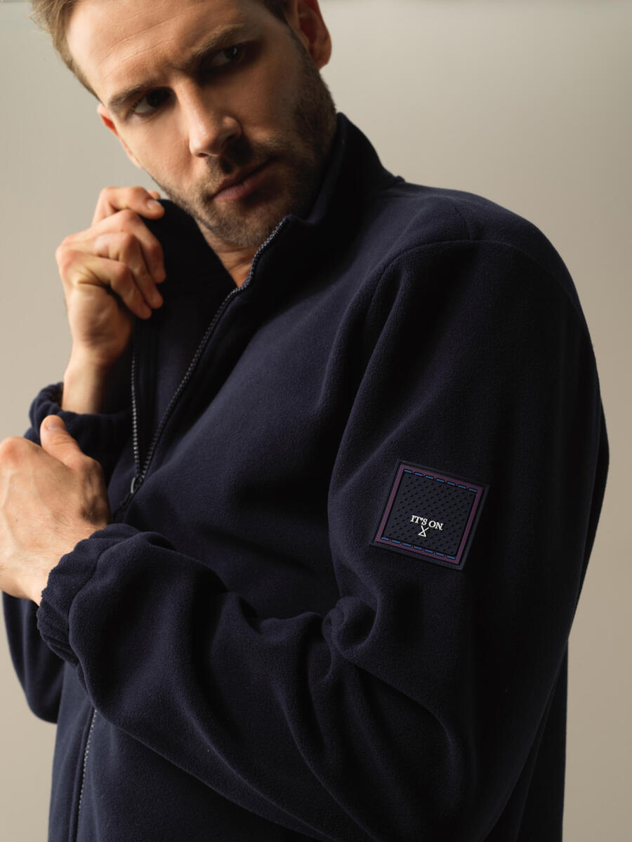 Stand Collar Regular Fit Polar Sweat Jacket - 4