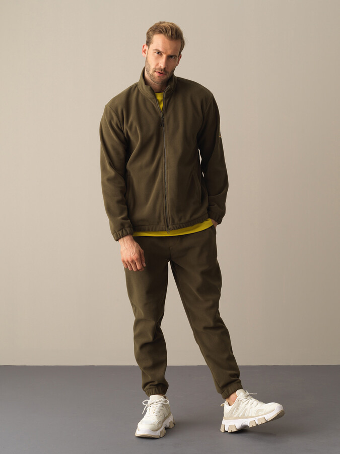 Stand Collar Regular Fit Polar Sweat Jacket - Xint