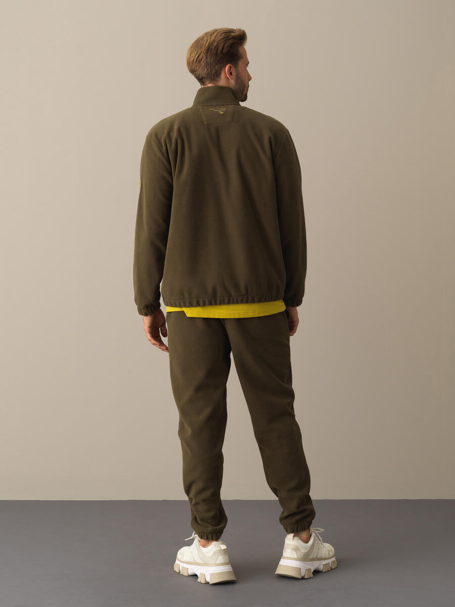 Stand Collar Regular Fit Polar Sweat Jacket - 3