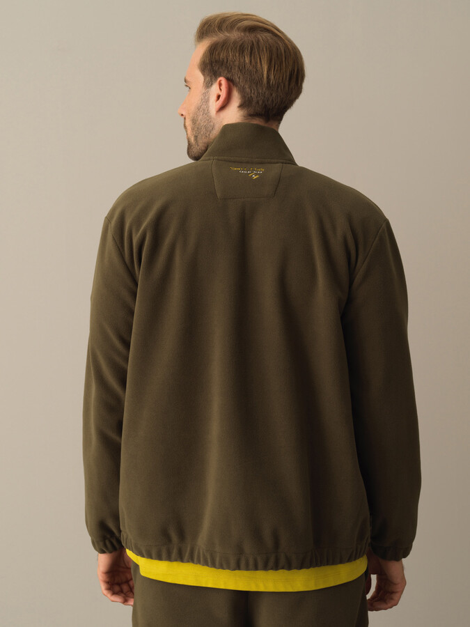 Stand Collar Regular Fit Polar Sweat Jacket - Xint