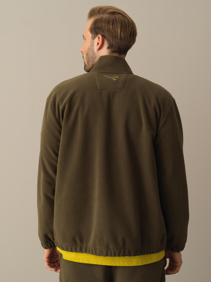 Stand Collar Regular Fit Polar Sweat Jacket - 4