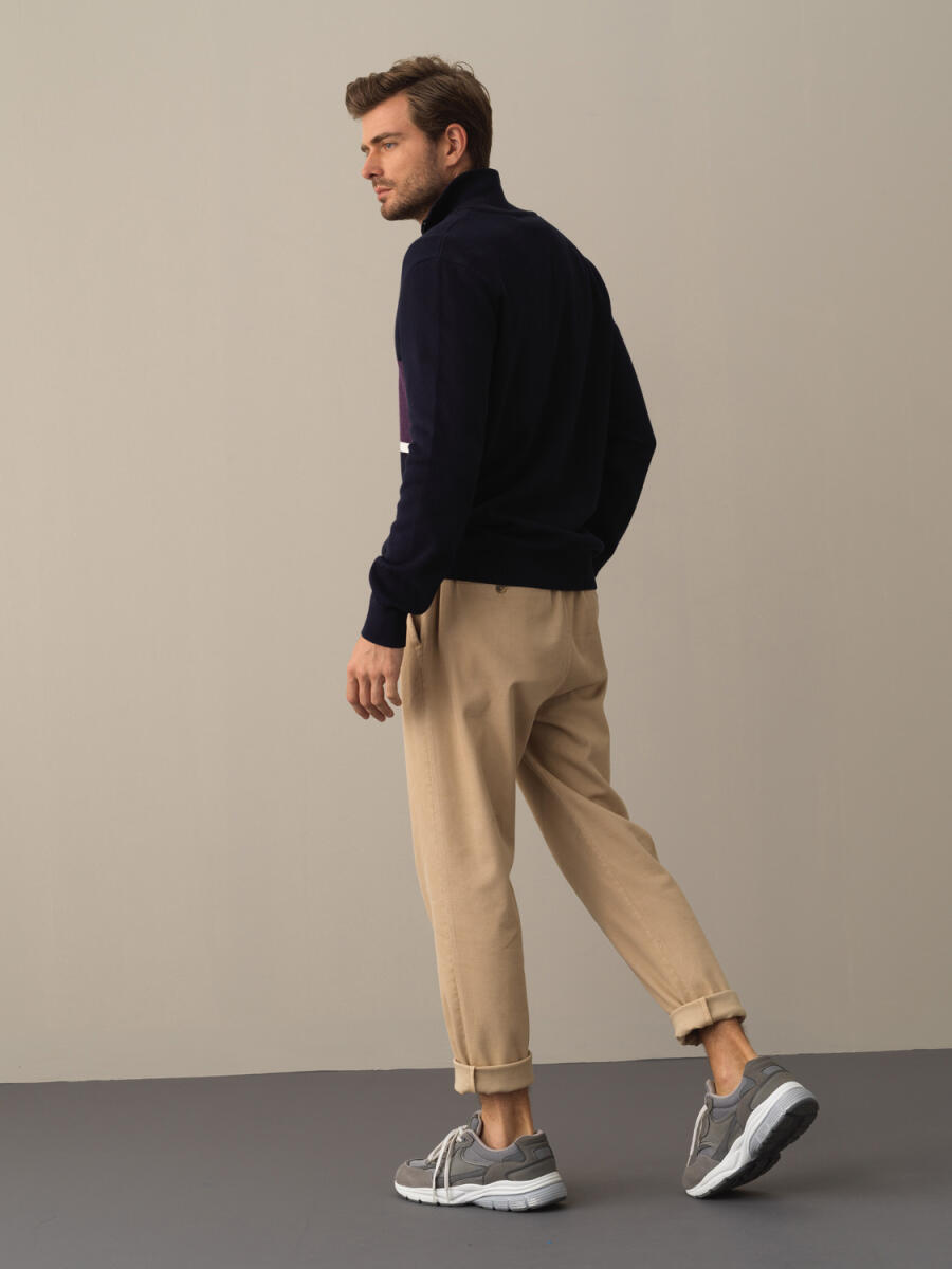 100% Cotton High Neck Regular Fit Sweatshirt - 4