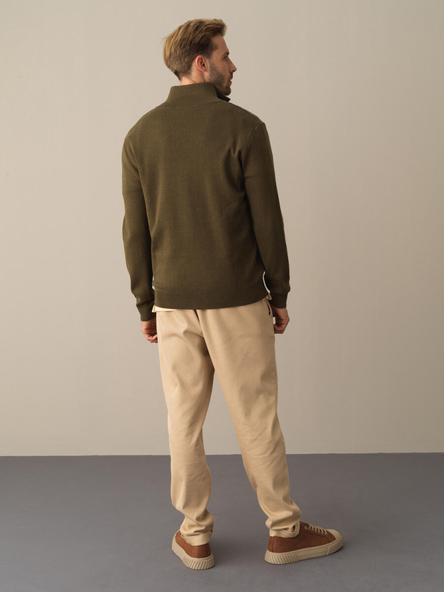 100% Cotton High Neck Regular Fit Sweatshirt - 4
