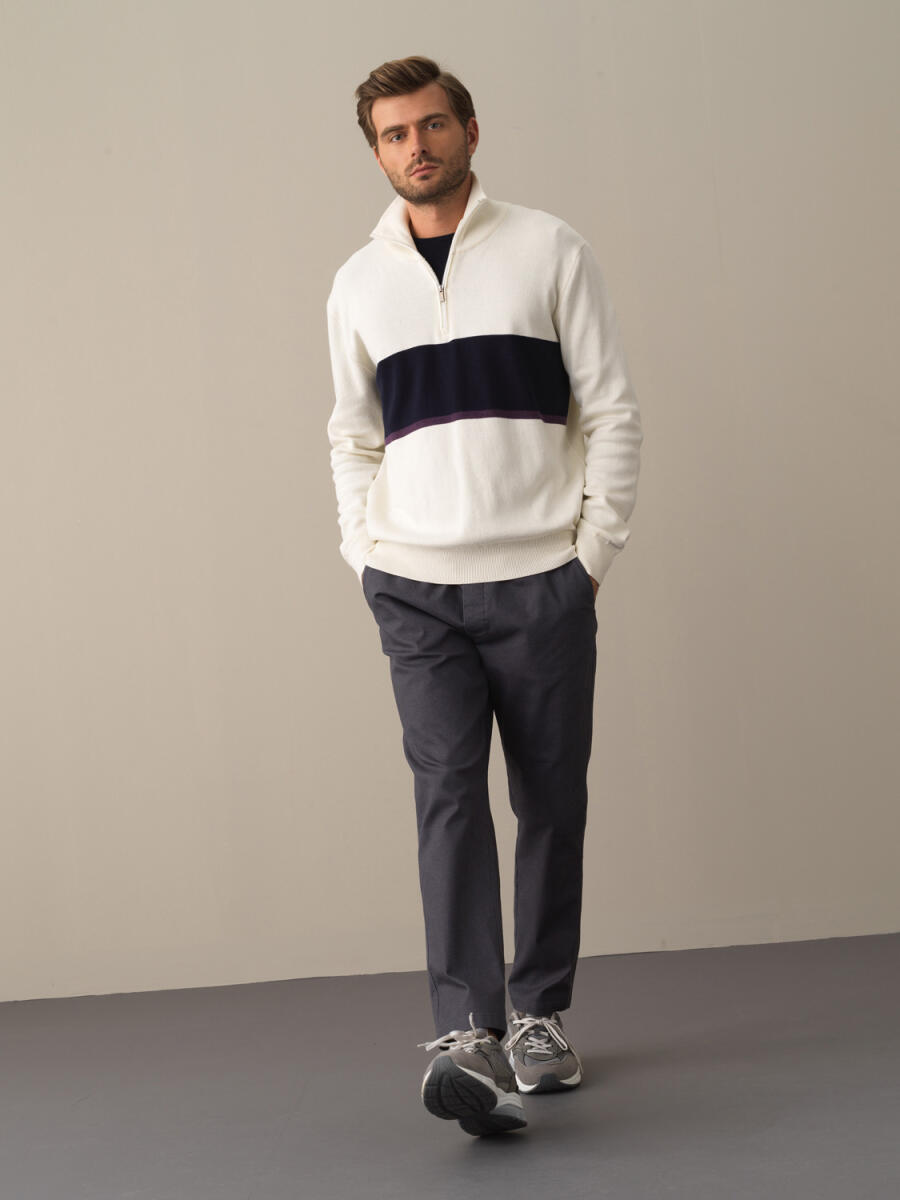 100% Cotton High Neck Regular Fit Sweatshirt - 2