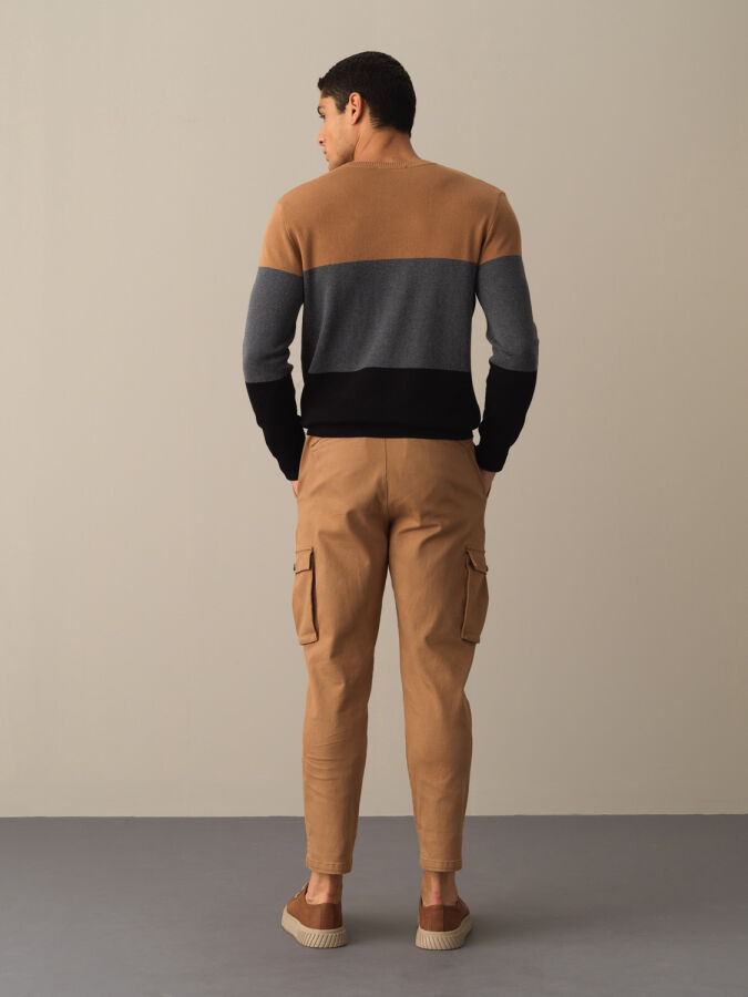 100% Cotton Regular Fit Striped Sweater - Xint