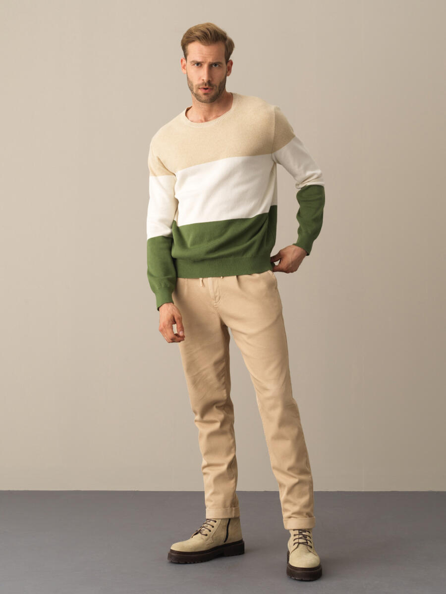 100% Cotton Regular Fit Striped Sweater