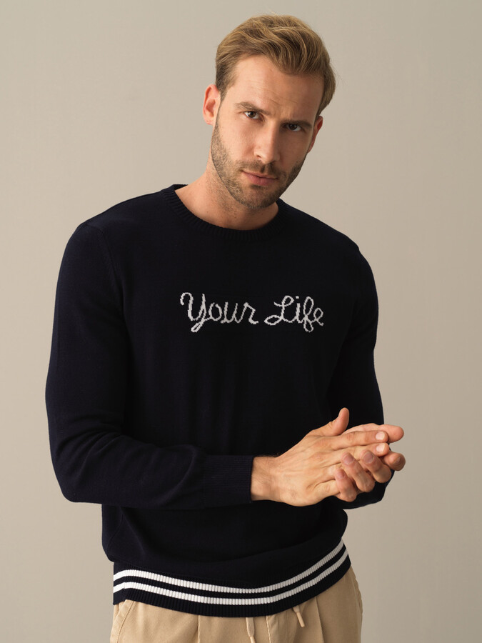 100% Cotton Regular Fit Sweater - 1