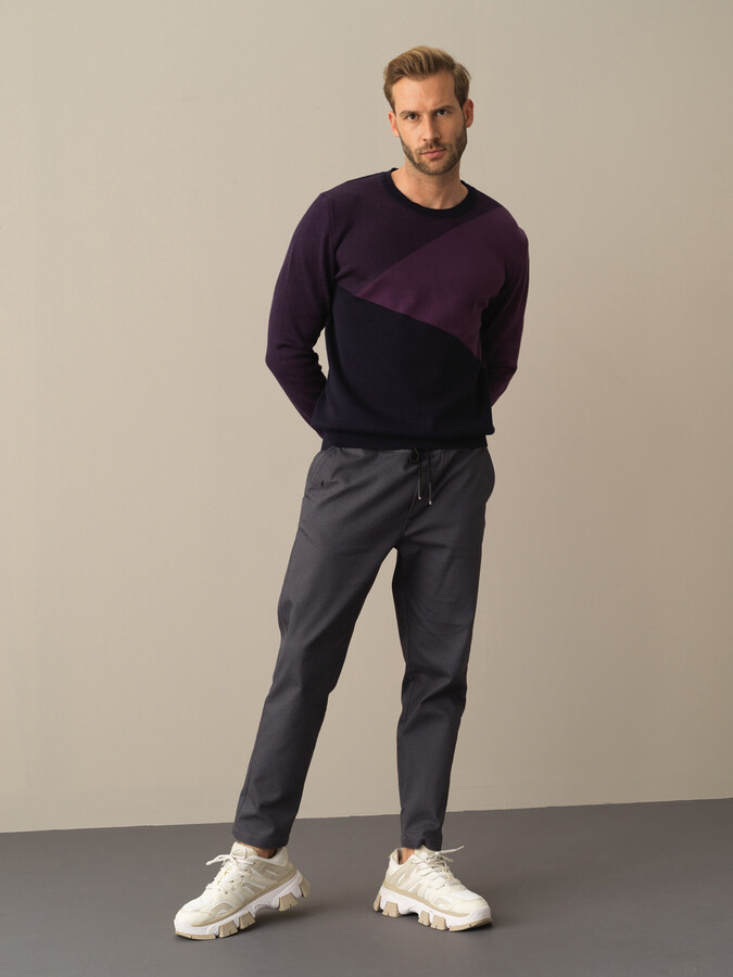 Cotton Regular Fit Patterned Sweater - Xint