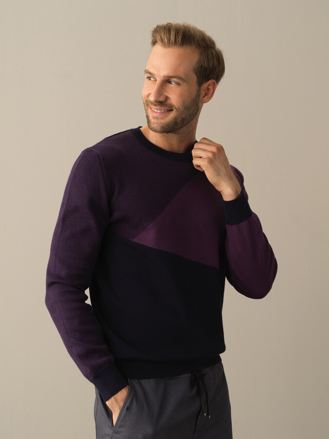 Cotton Regular Fit Patterned Sweater - Xint