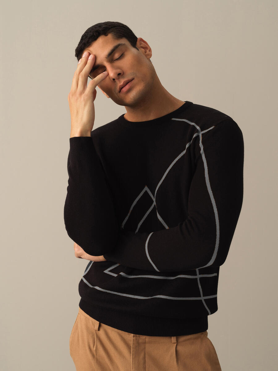 Cotton Regular Fit Patterned Sweater