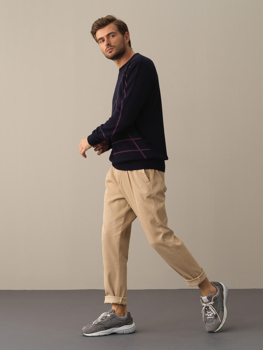 Cotton Regular Fit Patterned Sweater - 3