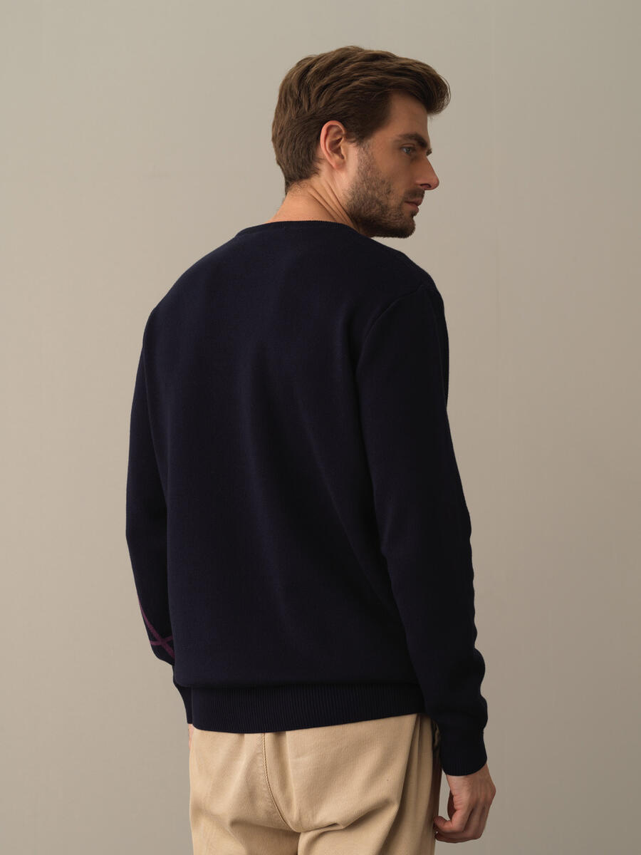 Cotton Regular Fit Patterned Sweater - 4