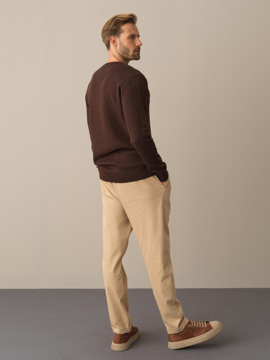 Cotton Regular Fit Patterned Sweater - 5