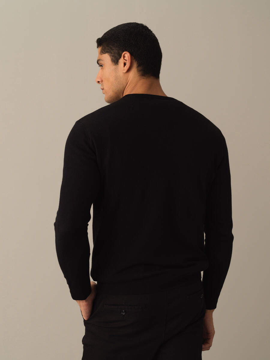 Crew Neck Cotton Regular Fit Basic Sweater - 3