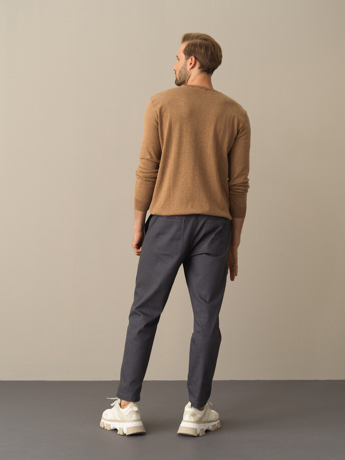 Crew Neck Cotton Regular Fit Basic Sweater - Xint