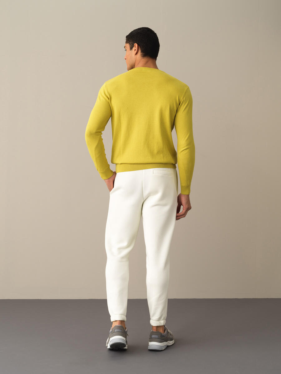 Crew Neck Cotton Regular Fit Basic Sweater - 5