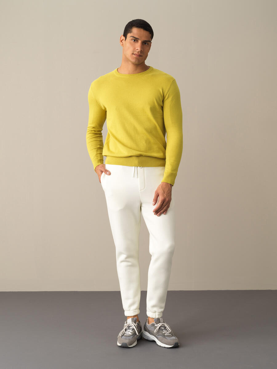 Crew Neck Cotton Regular Fit Basic Sweater - 2