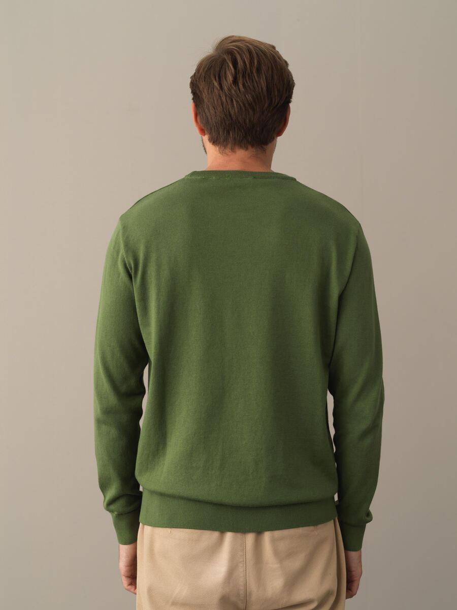 Crew Neck Cotton Regular Fit Basic Sweater - 4